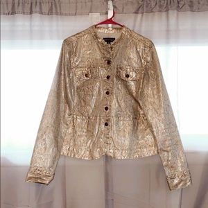 Snakeskin print denim jacket